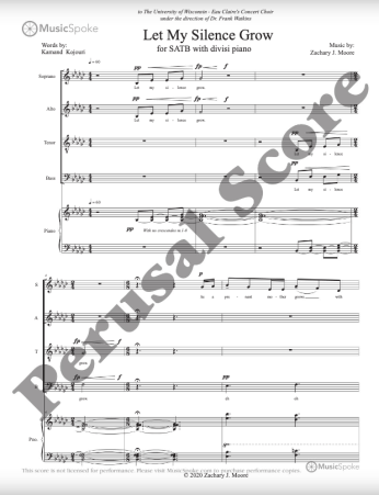 War On Silence/ Let My Silence Grow - Zachary J. Moore - Kamand Kojouri 