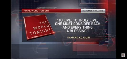 Kamand Kojouri - The World Tonight News